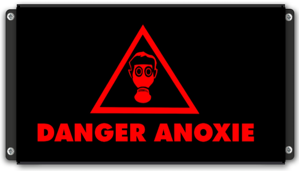 Panneau d'affichage lumineux Danger Anoxie avec pictogramme masque a gaz 
