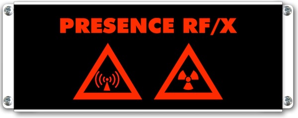Panneau d'affichage lumineux Presence RF/X avec pictogramme radiofrequence et radiations