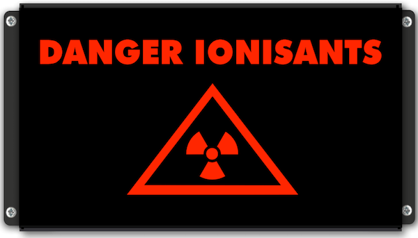 Panneau d'affichage lumineux Danger ionisants avec pictogramme radiation